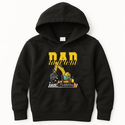 Funny Dad Construction Excavator Matching Family Kids Hoodie