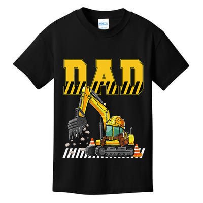 Funny Dad Construction Excavator Matching Family Kids T-Shirt