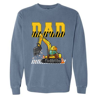 Funny Dad Construction Excavator Matching Family Garment-Dyed Sweatshirt