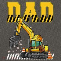 Funny Dad Construction Excavator Matching Family Cotton Canvas Backpack