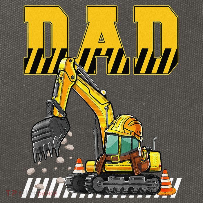 Funny Dad Construction Excavator Matching Family Cotton Canvas Backpack