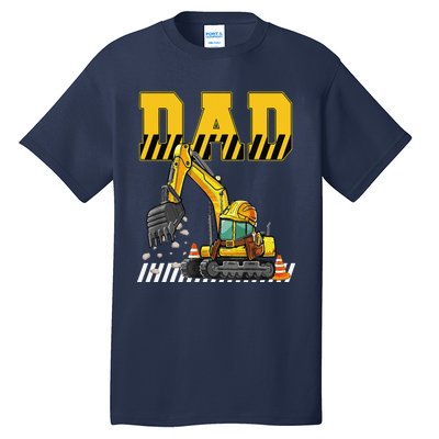 Funny Dad Construction Excavator Matching Family Tall T-Shirt