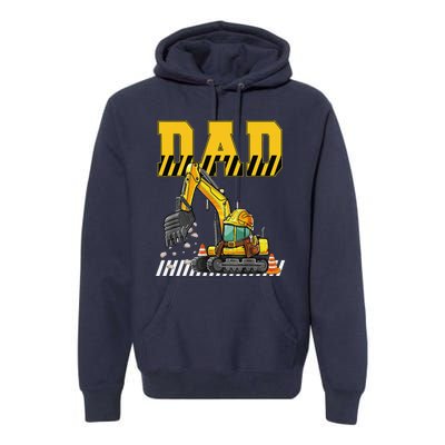 Funny Dad Construction Excavator Matching Family Premium Hoodie