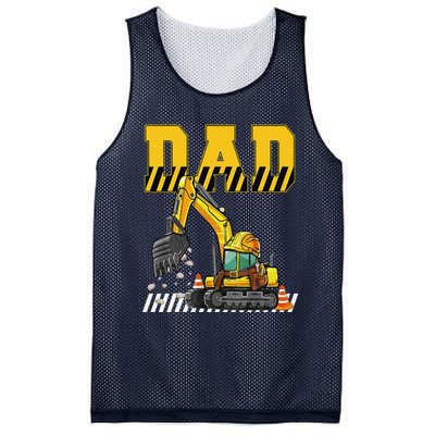 Funny Dad Construction Excavator Matching Family Mesh Reversible Basketball Jersey Tank