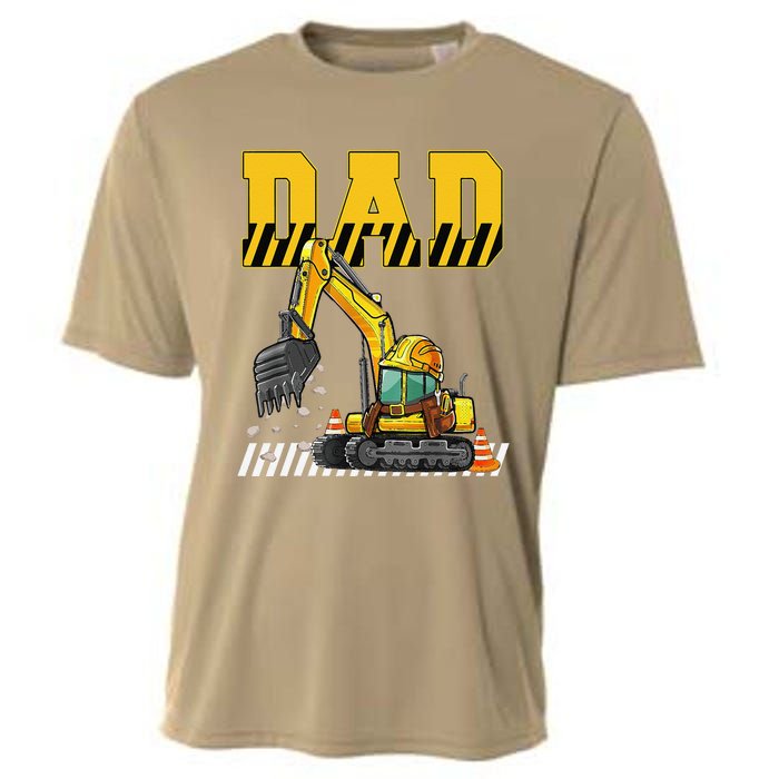 Funny Dad Construction Excavator Matching Family Cooling Performance Crew T-Shirt