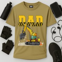 Funny Dad Construction Excavator Matching Family Cooling Performance Crew T-Shirt