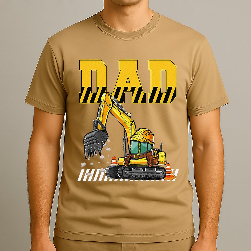 Funny Dad Construction Excavator Matching Family T-Shirt