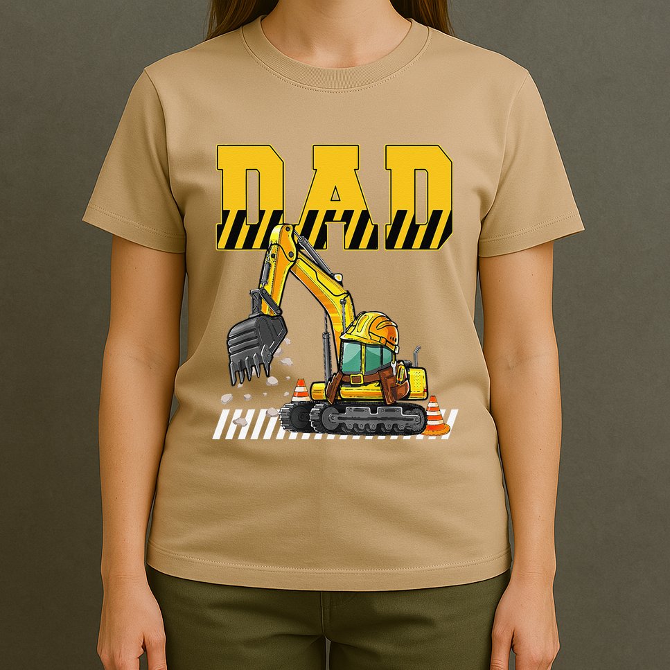 Funny Dad Construction Excavator Matching Family T-Shirt
