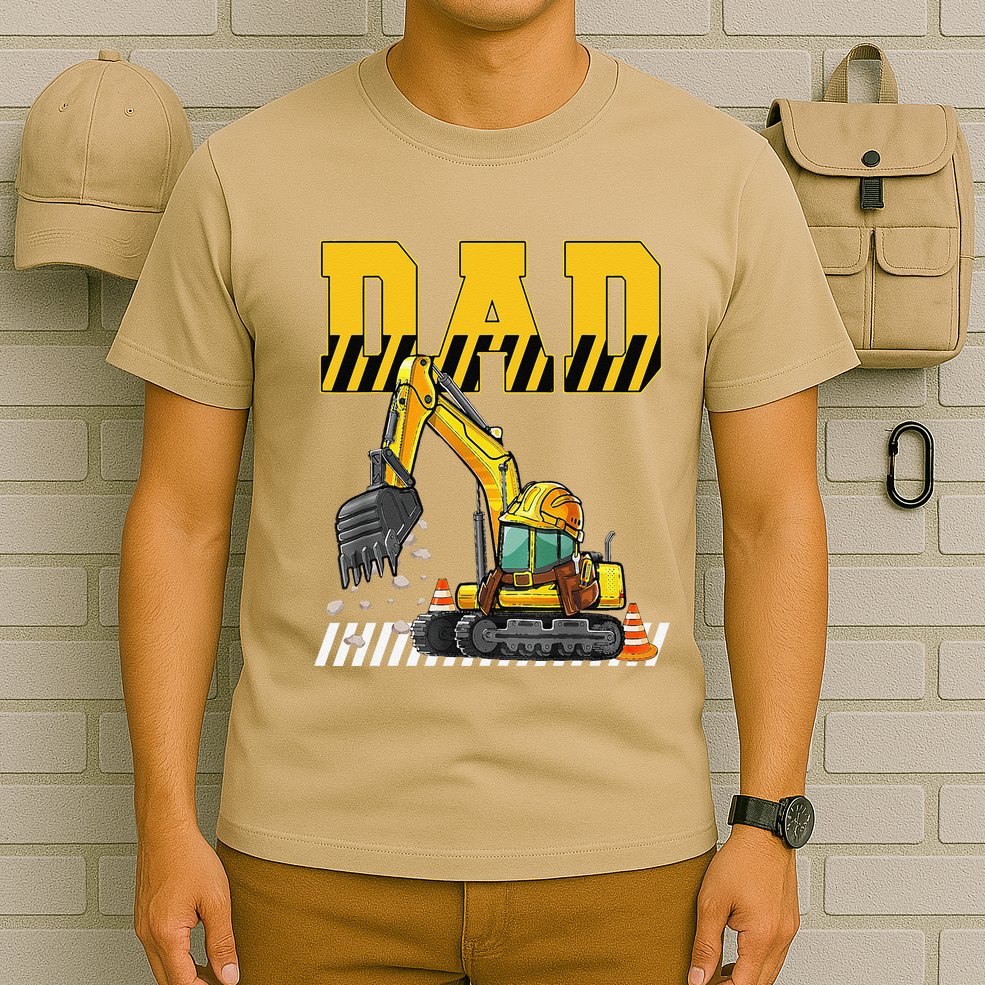 Funny Dad Construction Excavator Matching Family T-Shirt