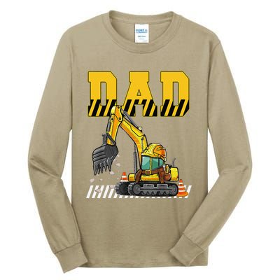 Funny Dad Construction Excavator Matching Family Tall Long Sleeve T-Shirt