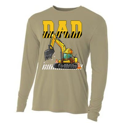 Funny Dad Construction Excavator Matching Family Cooling Performance Long Sleeve Crew