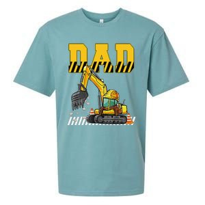 Funny Dad Construction Excavator Matching Family Sueded Cloud Jersey T-Shirt