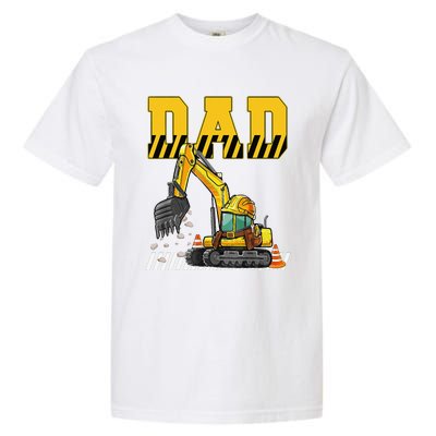 Funny Dad Construction Excavator Matching Family Garment-Dyed Heavyweight T-Shirt