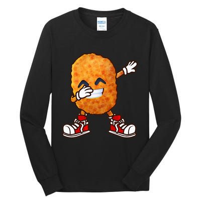 Funny Dabbing Chicken Nuggets Design Nugget Lover Tall Long Sleeve T-Shirt