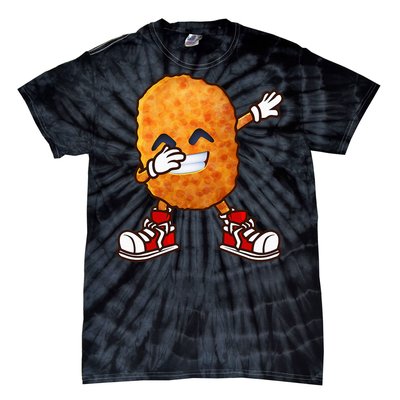 Funny Dabbing Chicken Nuggets Design Nugget Lover Tie-Dye T-Shirt