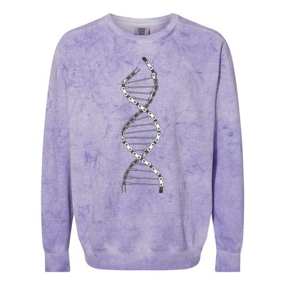 Funny DNA Cycling Bicycle Chain Mountain Bike Lovers Outfit Colorblast Crewneck Sweatshirt