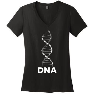 Funny DNA Cycling Bicycle Chain Mountain Bike Lovers Outfit Women's V-Neck T-Shirt