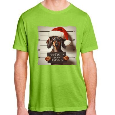 Funny Dachshund Christmas Dear Santa I Can Explain Weiner Gift Adult ChromaSoft Performance T-Shirt