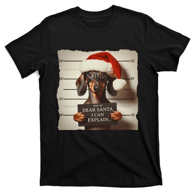 Funny Dachshund Christmas Dear Santa I Can Explain Weiner Gift T-Shirt