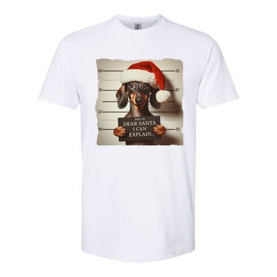 Funny Dachshund Christmas Dear Santa I Can Explain Weiner Gift Softstyle CVC T-Shirt