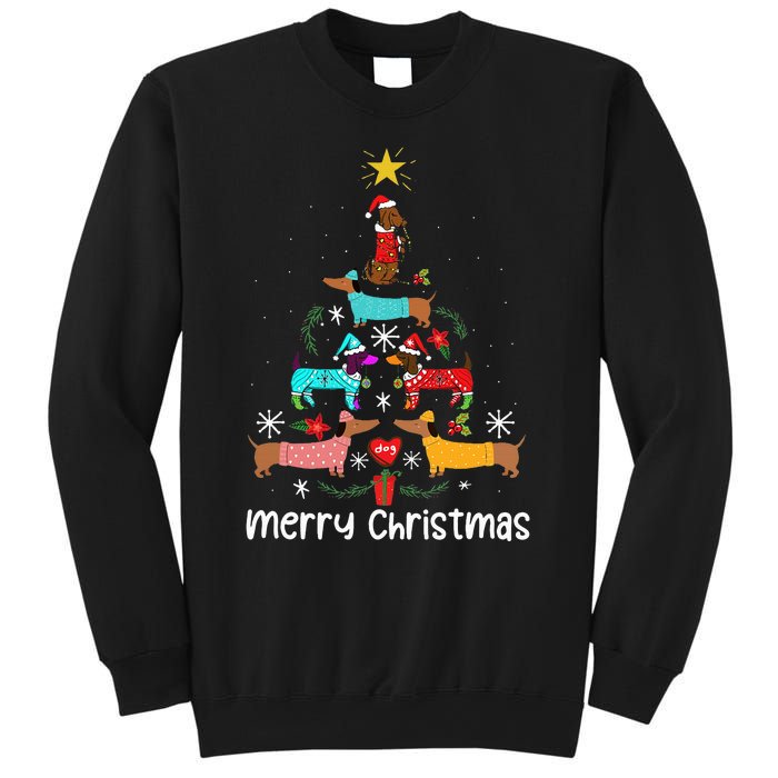 Funny Dachshund Christmas Tree Ornament Sweatshirt