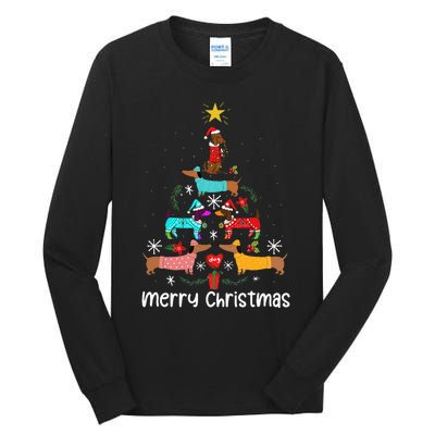 Funny Dachshund Christmas Tree Ornament Tall Long Sleeve T-Shirt