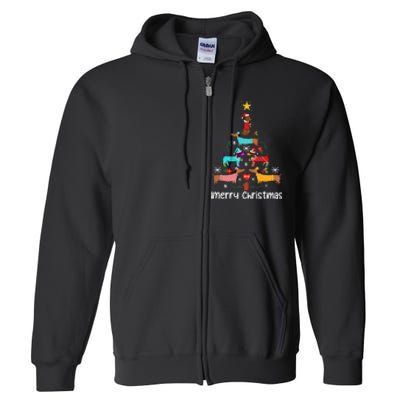 Funny Dachshund Christmas Tree Ornament Full Zip Hoodie