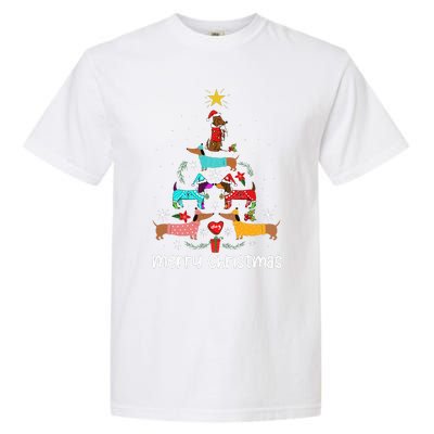 Funny Dachshund Christmas Tree Ornament Garment-Dyed Heavyweight T-Shirt