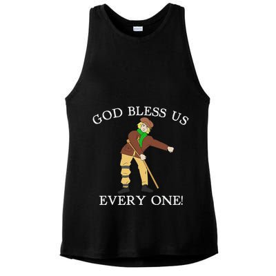 Floss Dance Christmas Carol Tiny Tim God Bless Us Everyone Ladies PosiCharge Tri-Blend Wicking Tank