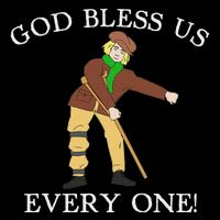 Floss Dance Christmas Carol Tiny Tim God Bless Us Everyone Flexfit Unipanel Trucker Cap