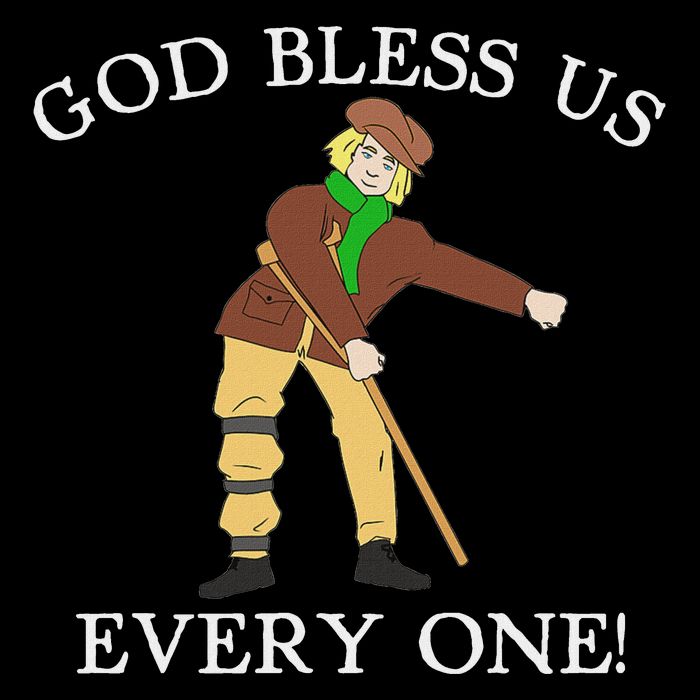 Floss Dance Christmas Carol Tiny Tim God Bless Us Everyone Flexfit Unipanel Trucker Cap
