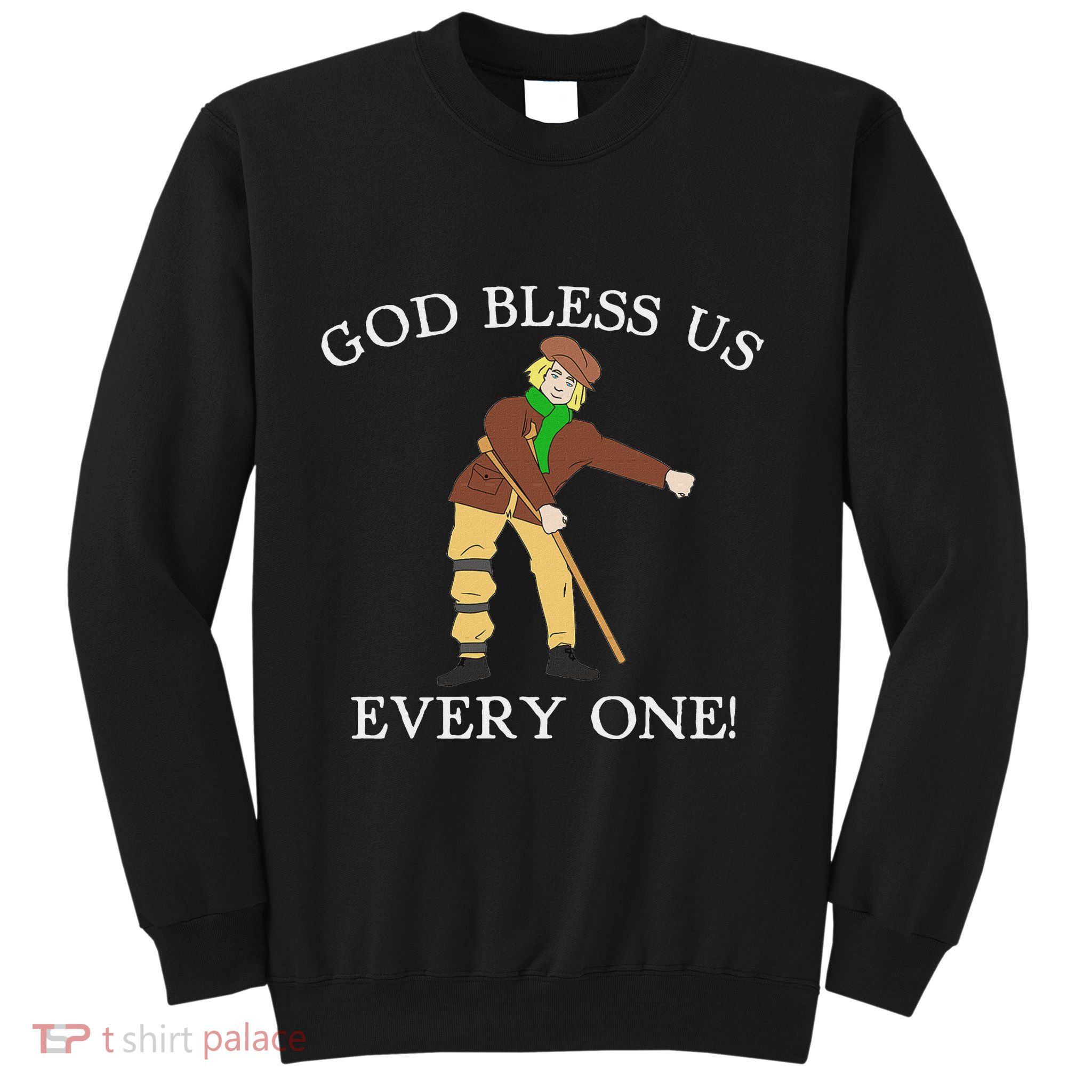 Floss Dance Christmas Carol Tiny Tim God Bless Us Everyone Sweatshirt