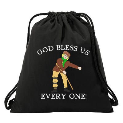Floss Dance Christmas Carol Tiny Tim God Bless Us Everyone Drawstring Bag