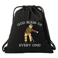 Floss Dance Christmas Carol Tiny Tim God Bless Us Everyone Drawstring Bag