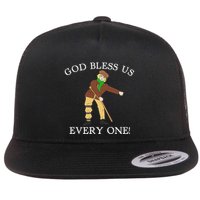 Floss Dance Christmas Carol Tiny Tim God Bless Us Everyone Flat Bill Trucker Hat