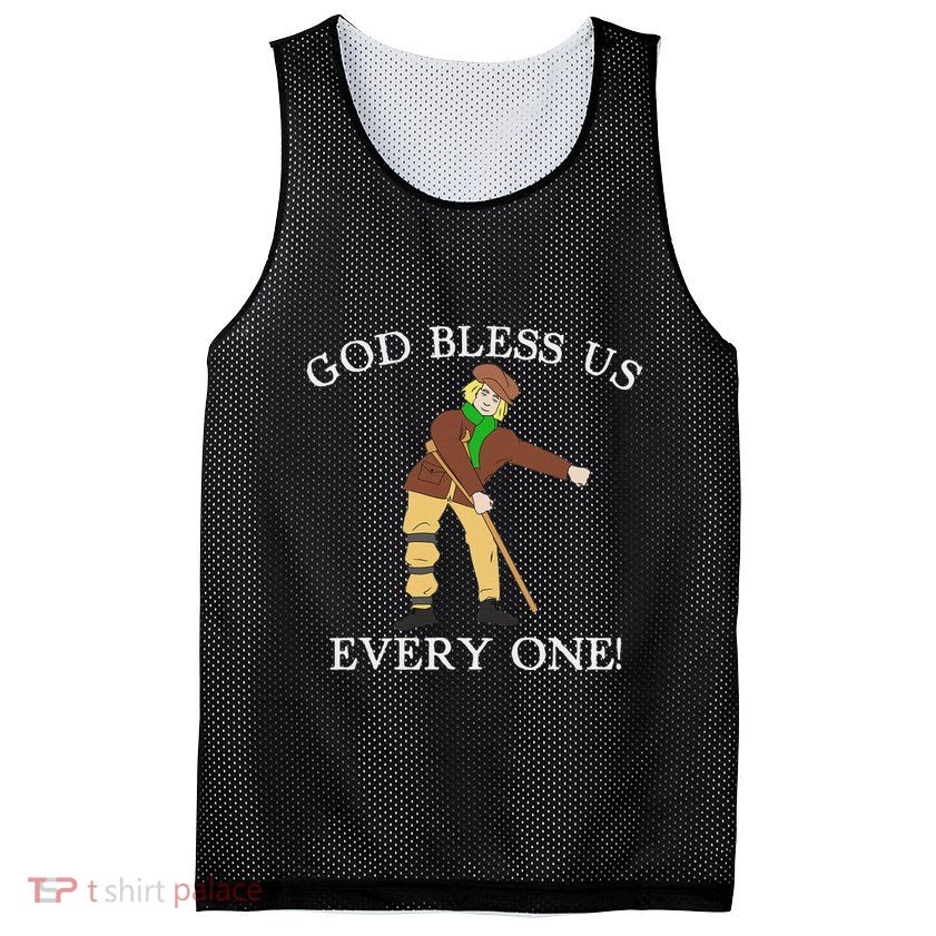 Floss Dance Christmas Carol Tiny Tim God Bless Us Everyone Mesh Reversible Basketball Jersey Tank