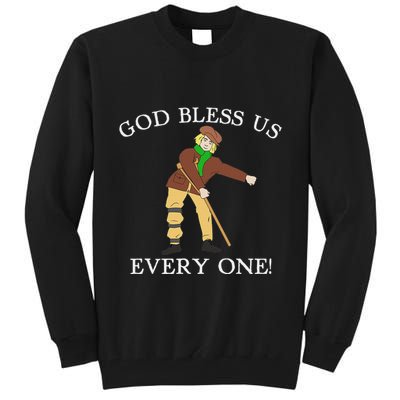 Floss Dance Christmas Carol Tiny Tim God Bless Us Everyone Tall Sweatshirt