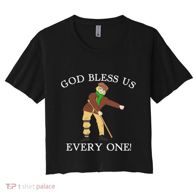 Floss Dance Christmas Carol Tiny Tim God Bless Us Everyone Crop Top