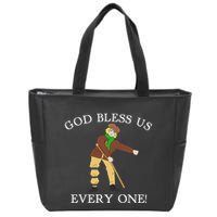 Floss Dance Christmas Carol Tiny Tim God Bless Us Everyone Zip Tote Bag