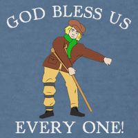 Floss Dance Christmas Carol Tiny Tim God Bless Us Everyone Garment-Dyed Sweatshirt