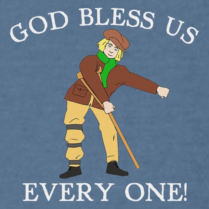 Floss Dance Christmas Carol Tiny Tim God Bless Us Everyone Garment-Dyed Sweatshirt