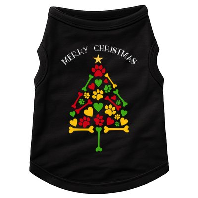 Funny Dog Cat Paws Hearts Christmas Tree Animal Lover Gift Doggie Tank