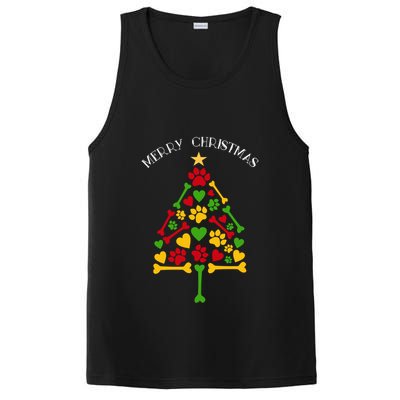 Funny Dog Cat Paws Hearts Christmas Tree Animal Lover Gift PosiCharge Competitor Tank