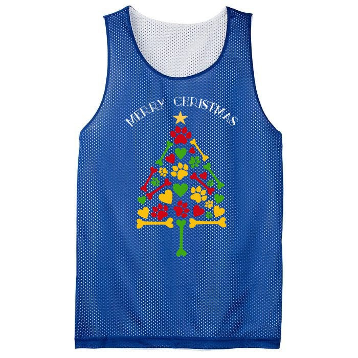 Funny Dog Cat Paws Hearts Christmas Tree Animal Lover Gift Mesh Reversible Basketball Jersey Tank