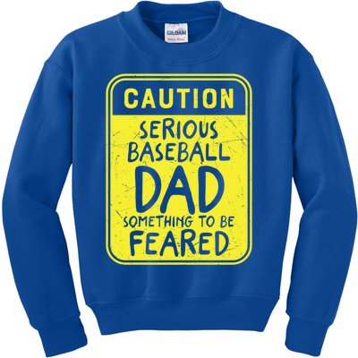 Father's Day Caution Serious Baseball Dad Gift Kids Sweatshirt