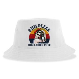 Funny Dog Childless Dog Ladies Vote The Riveter Sustainable Bucket Hat