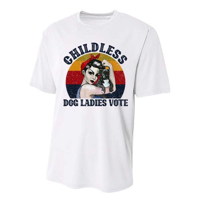 Funny Dog Childless Dog Ladies Vote The Riveter Performance Sprint T-Shirt