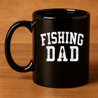 Fishing Dad Classic Bold Font FatherS Day Daddy 11oz C Handle Ceramic Mug