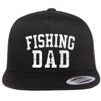 Fishing Dad Classic Bold Font FatherS Day Daddy Flat Bill Trucker Hat