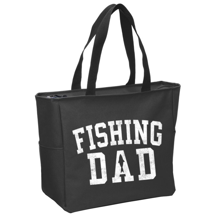 Fishing Dad Classic Bold Font FatherS Day Daddy Zip Tote Bag